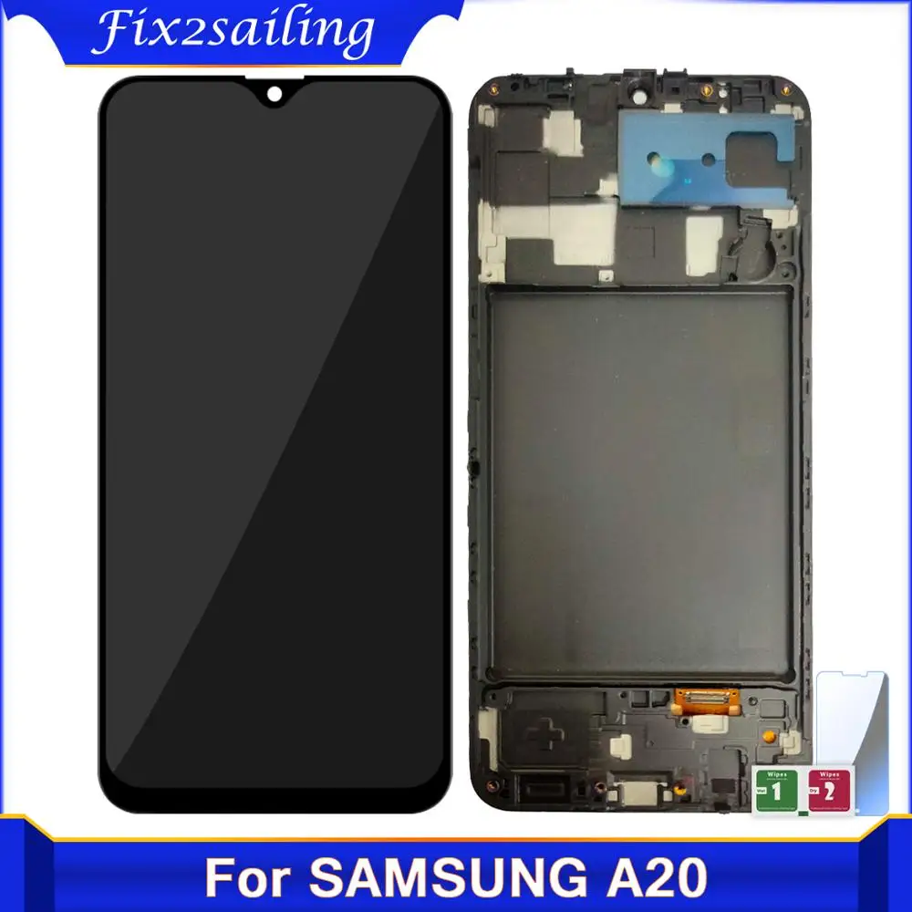 Оригинальный 6 4 ''ЖК с сенсорным экраном для Samsung A20 A205 SM A205F A205FN дисплей ЖК экран