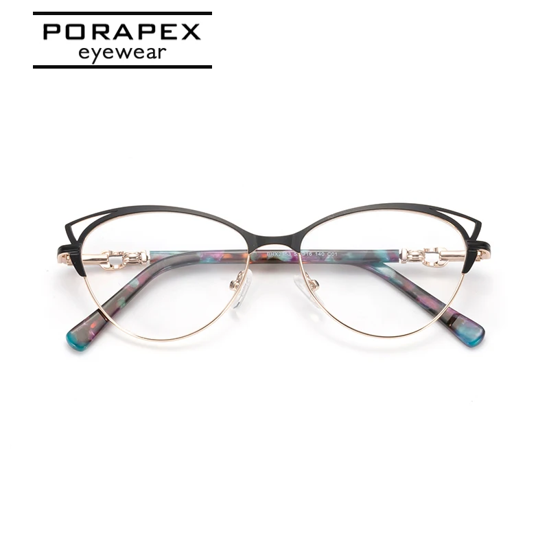 Женская оправа для очков кошачий глаз при близорукости металлическая Весенняя