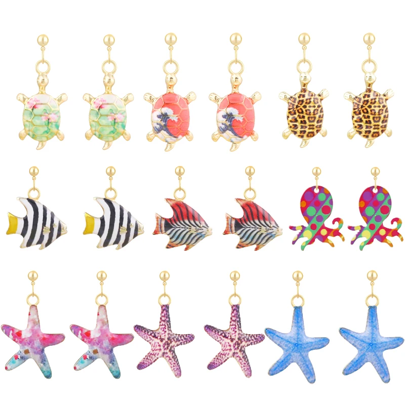 Новые модные креативные тропические серьги рыбки Мультяшные эмалевые