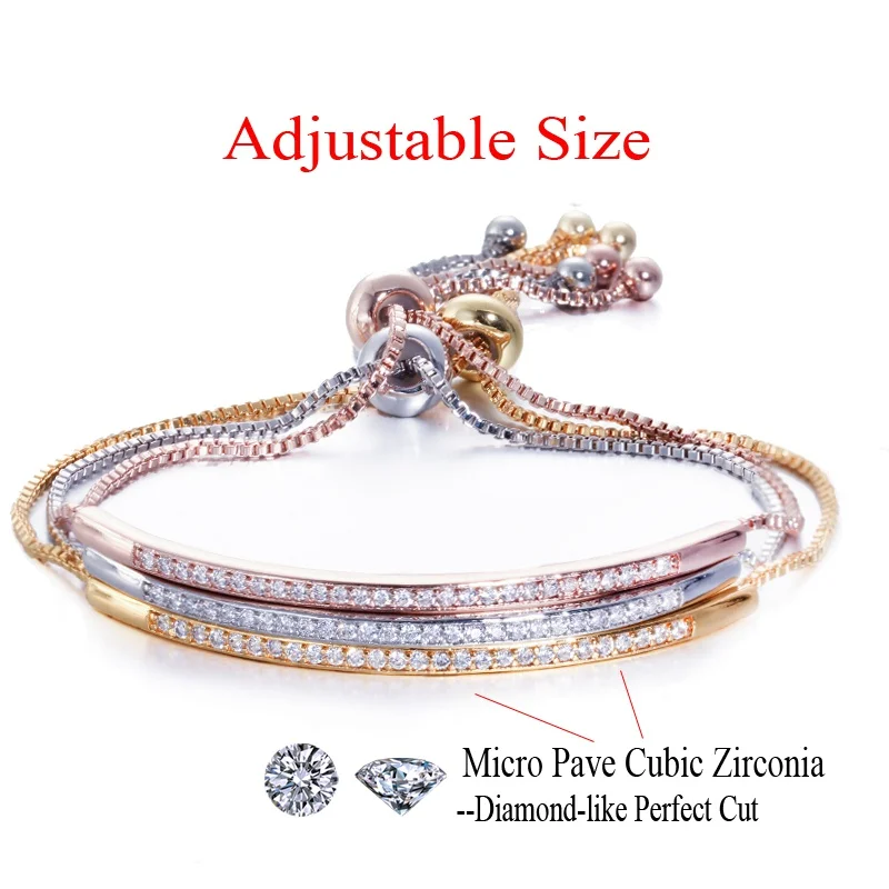 

Luxury Adjustable Bracelet Bangle for Women Bangles CZ 18K gold Bracelets Engagement Diamond Chain Bracelet Fashion Accessories