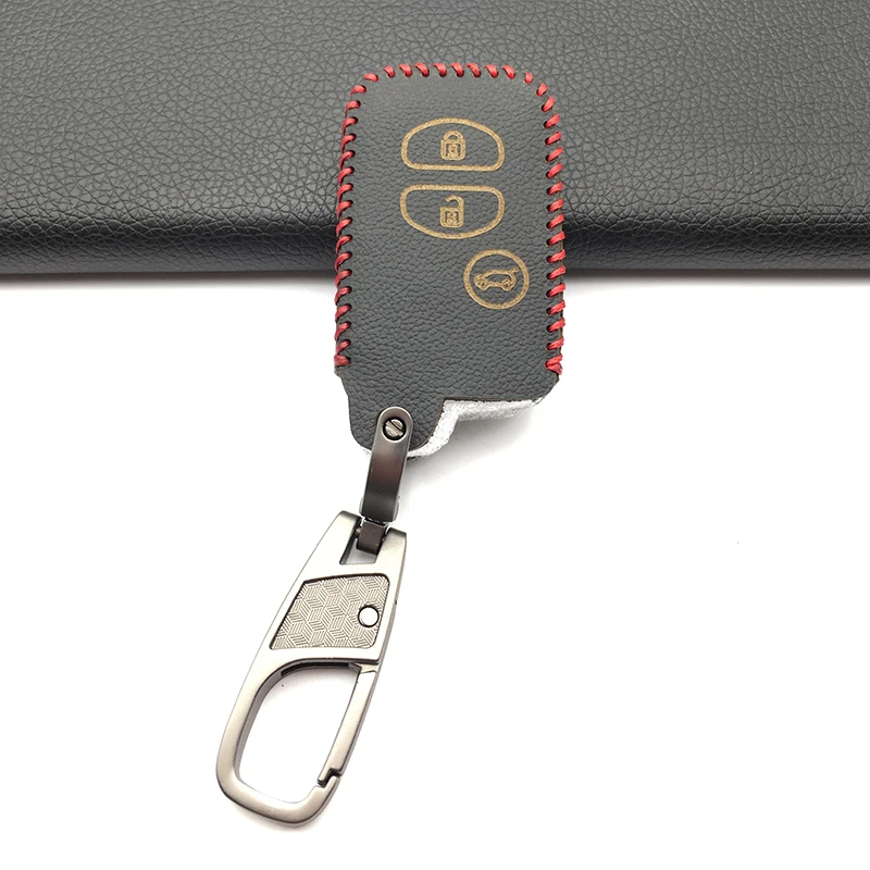 

Praise Leather Car Key Case For Toyota Land Cruiser Prado 150 Avensis Prius Crown For Subaru Forester XV 3 buttons Cover Remote