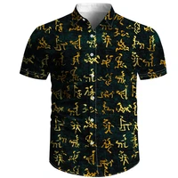 new hawaiian vintage rye 3d shirt collar flip button harajuku mens casual slim fit for mens shirt hip hop beach harajuku