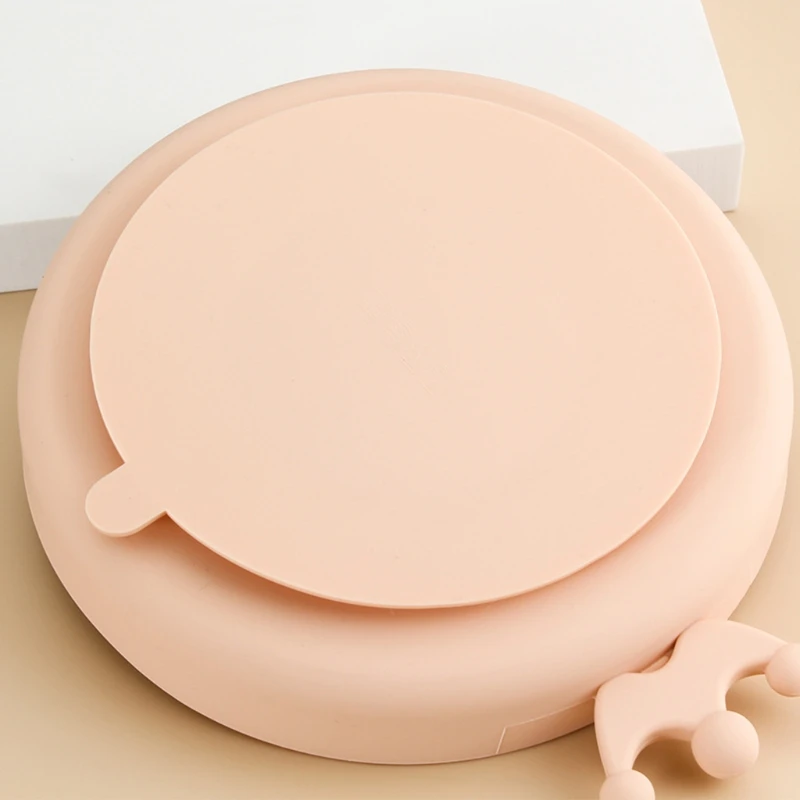 

4 Pcs Baby Silicone Dinner Plate Sucker Bowl with Straw Spoon Fork Set Anti Slip Suction Divided Dish Tray Dinnerware