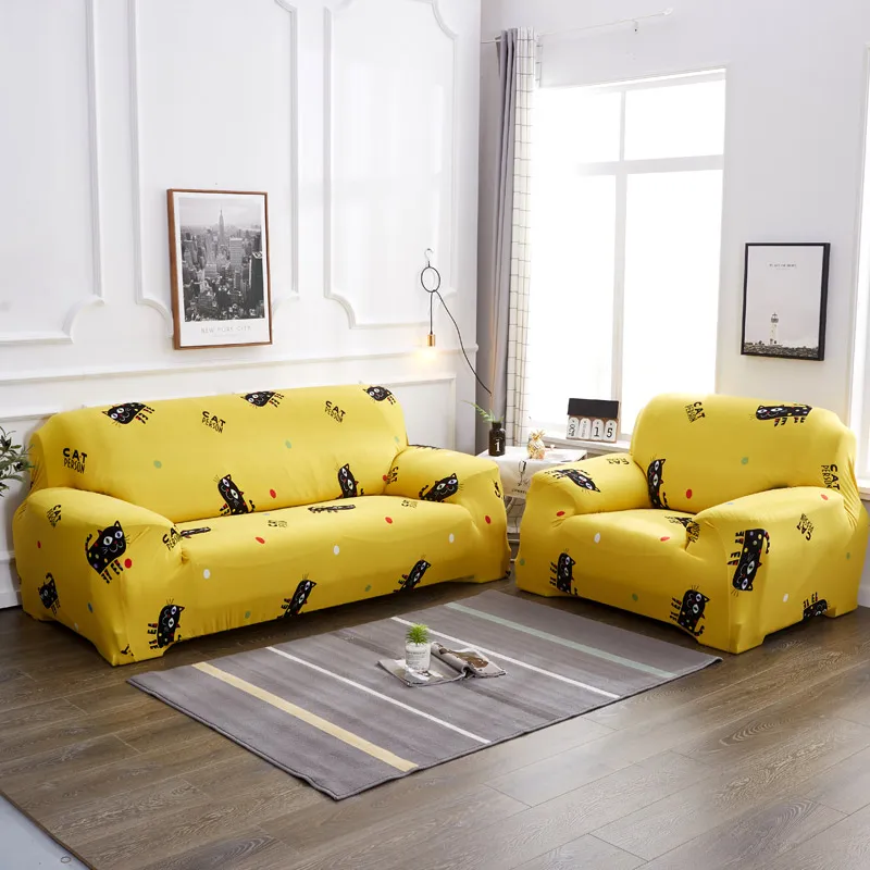 1/2/3/4 Seater Sofa Covers for Living Room Flower Slipcover Furniture Protector Stretch Elastic Three-seat | Дом и сад