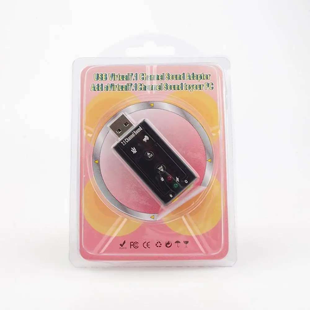 Usb звуковая карта 7 1 канал внешняя 3D объемный звук с кнопкой управления