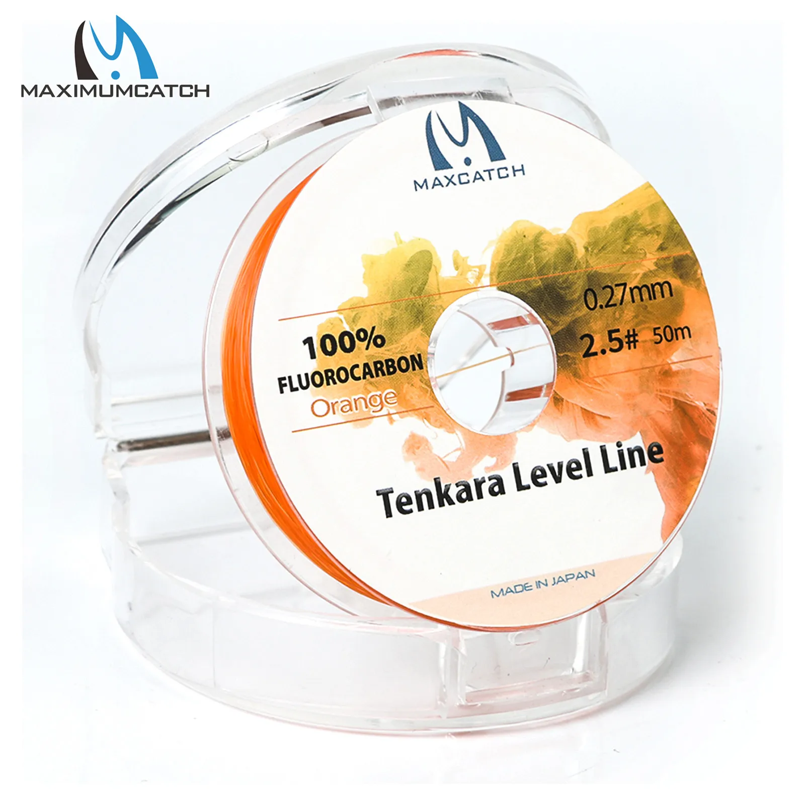 Линия Maximumcatch Tenkara Level 50 м 2,5#/3,0# фторуглеродная Розовая/оранжевая леска Tenkara Fly