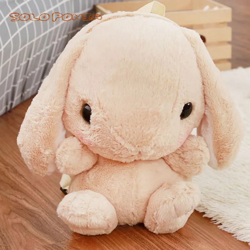 Плюшевый рюкзак 40 см восхитительный мягкий в виде кролика с длинными ушками