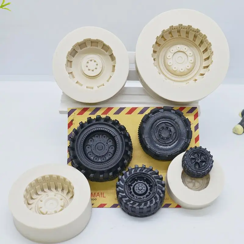 

4pcs/Set Tires Wheel Mold Silicone Fondant Cake Chocolate Cookies Mould Bakeware Kitchen Baking Decorating Tools Accessories