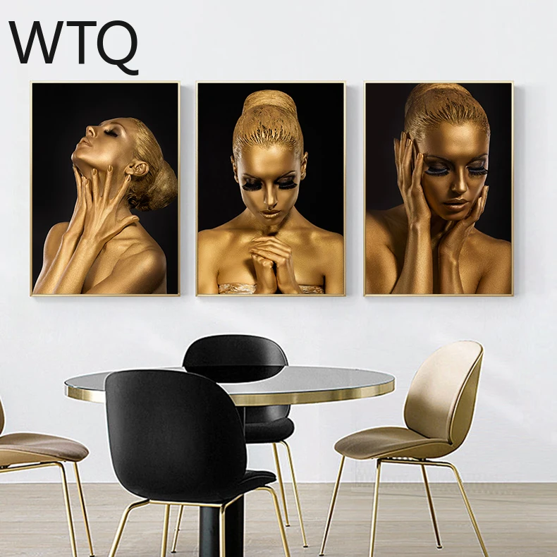 5D алмазная живопись черная и Золотая африканская Обнаженная женщина Алмазная