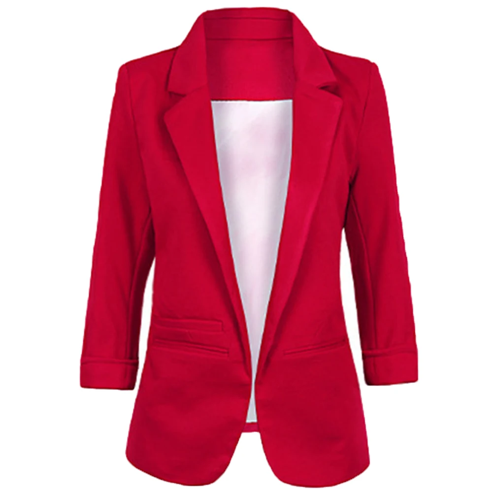 

Women Basic Blazer Notched Collar Solid Beading Pearl Candy Colors For Office Female Retro Casual Outwear Chic Lady Solid Color