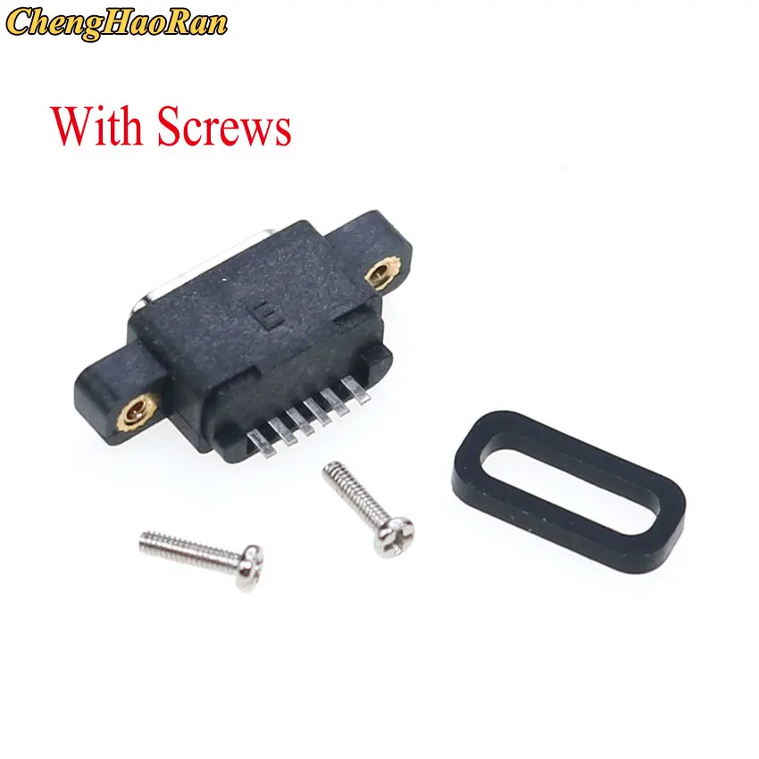 

ChengHaoRan Type-C USB 3.1 6Pin Female SMD DIP Connector With Screw Hole For DIY PCB Design High Current Fast Charging Port