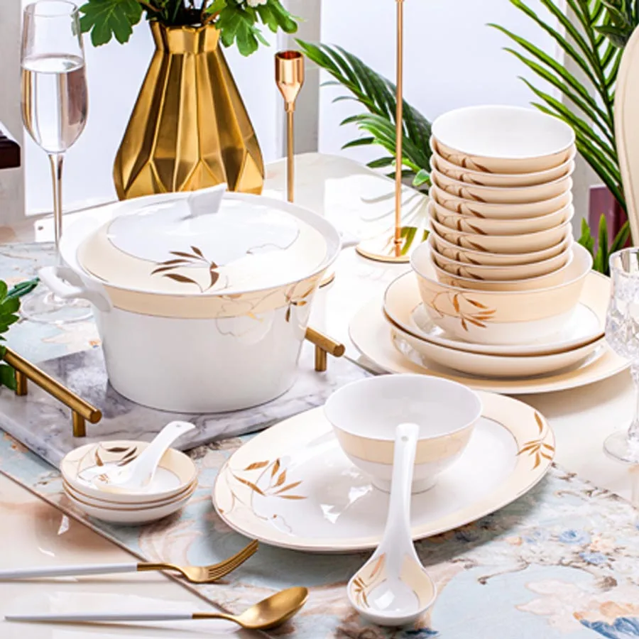 Керамическая посуда Цзиндэчжэнь 60 головок столовая миска для риса тарелка