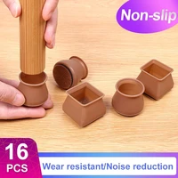 16pack furniture table feet cups with felt pads clear bottom prevents scratches and noise fits 34 to 1