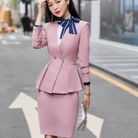blazer and skirt set formal skirt suits for women jacket and skirt set office clothes formal skirt suits for women spring autumn