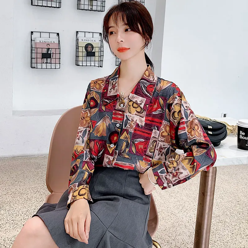 Женская модная блузка 2020 женская рубашка с высоким берцем Элегантные Осенние