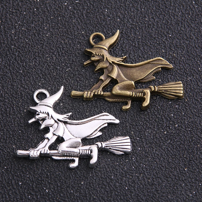 4 шт. 30*38 мм винтажные металлические подвески в виде ведьмы из цинкового