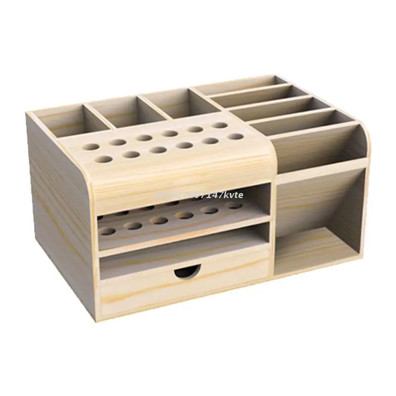 

Wooden Multifunctional Storage Box for store Tool Tweezers Knives Screwdrivers Cellphone Calculator Desk Supplies R9CA