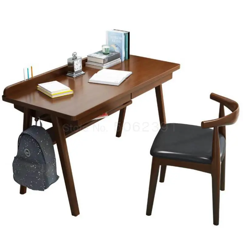 Стол компьютерный из массива дерева в скандинавском стиле простой домашний стол