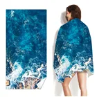 Новое модное платье с принтом быстро-сухая микрофибра банное Полотенца Песка Бесплатная Портативный пляжное полотенце для путешествий летнюю подстилку спортивные Полотенца s