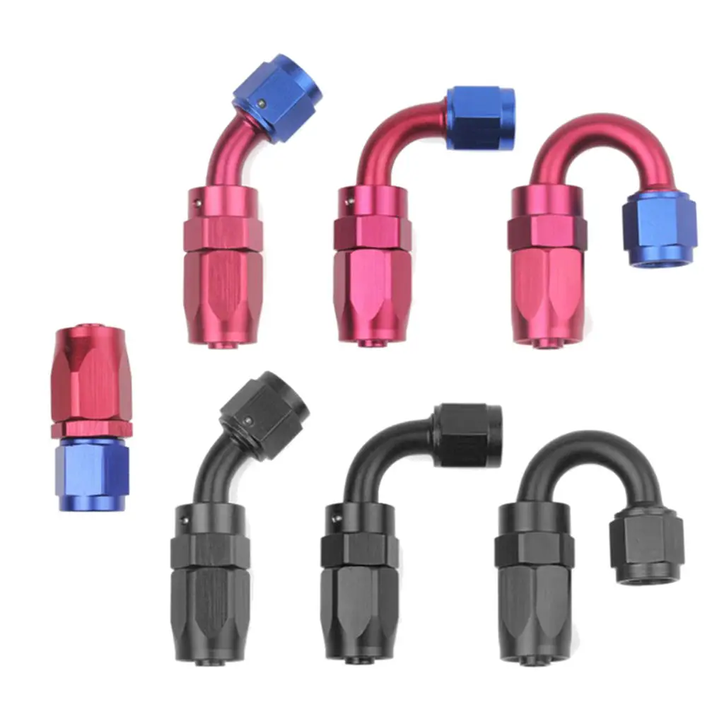 

Многоразовый алюминиевый ПТФЭ 6AN колено 0 45 90 180 градусов AN6 переходник для шланга