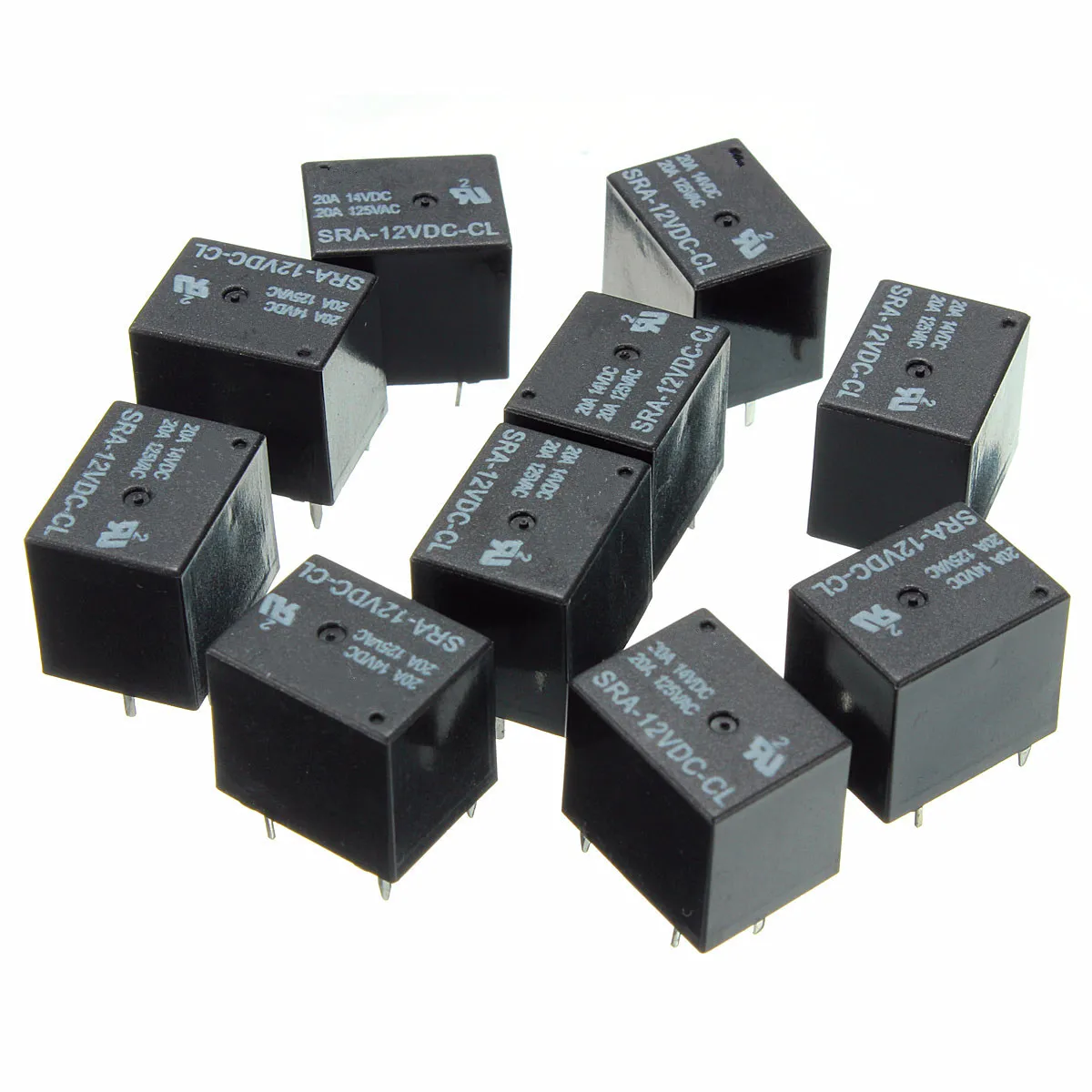 5 шт 5V 12V 24V DC Мощность реле SRA-05VDC-CL SRA-12VDC-CL SRA-24VDC-CL 5Pin реле 20A PCB Тип ЧЕРНЫЙ автомобильное реле