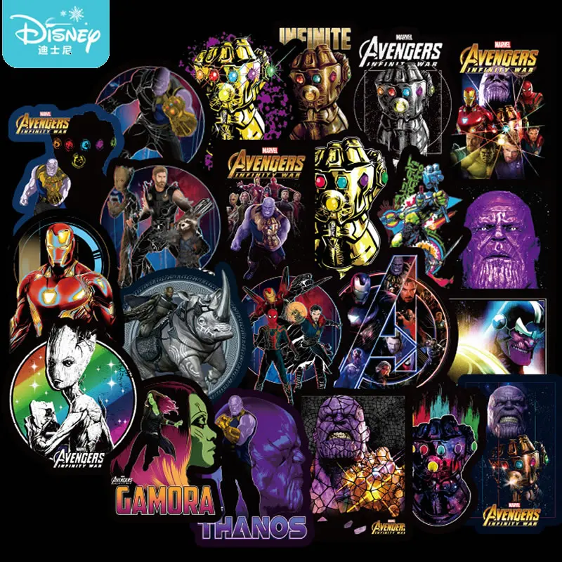 10/50 шт. Disney Marvel наклейки герои Водонепроницаемый скейтборд чемодан ноутбук