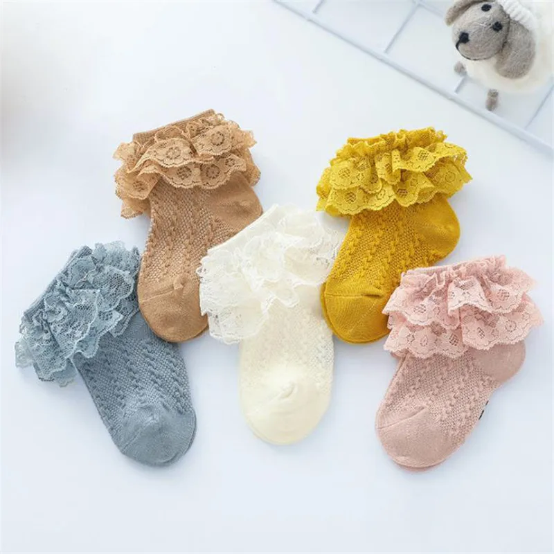 2020 носки для новорожденных кружевные однотонные до щиколотки хлопковые мягкие