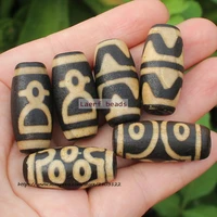 12 14x28 30mm teeth yellow ancient tibet dzi agate beadslucky symbolpowerful amuletfor diy jewelry making