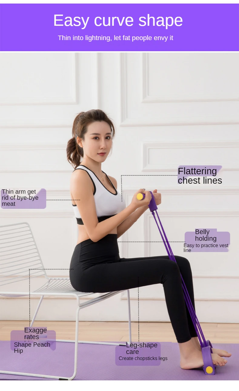 

2021 Yoga pedal tensioner Pedal Resistance Band Sit-up Bodybuilding Expander Foot Pedal Elastic Pull Rope