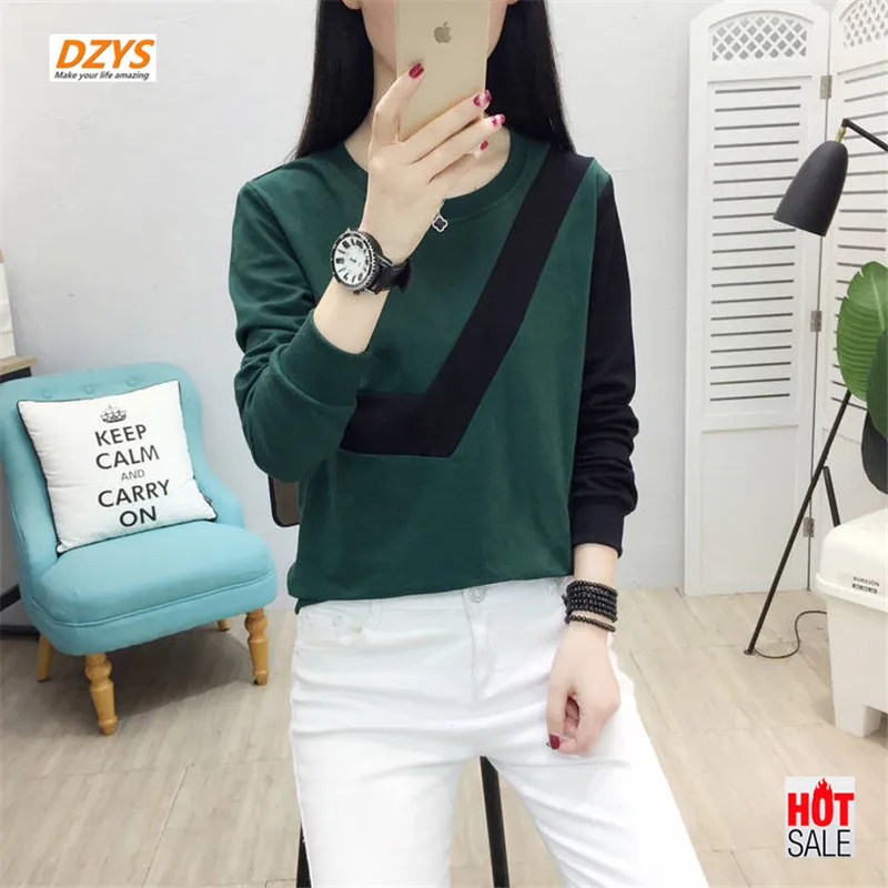 Осеннее платье Женская 2019 новая Корейская версия свободная футболка с длинными