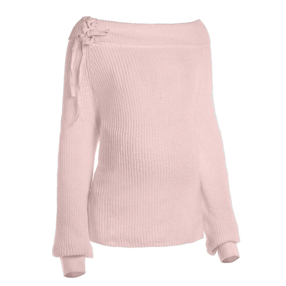 Зимние Модные вязаные свитера для кормящих мам теплые мягкие рубашки беременных