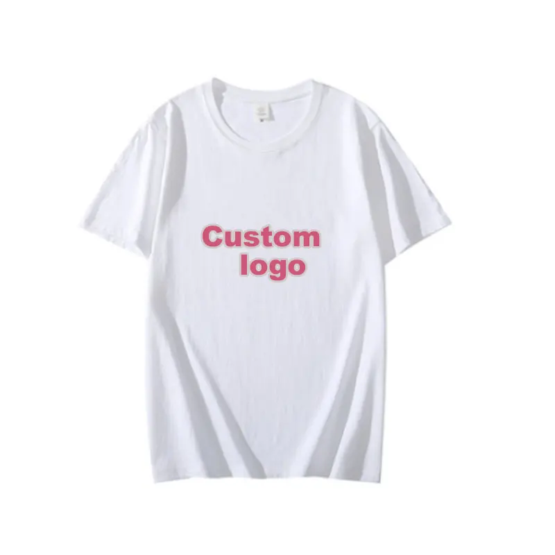 

Customized pure cotton simple T-shirt for men and women loose and versatile casual short sleeves