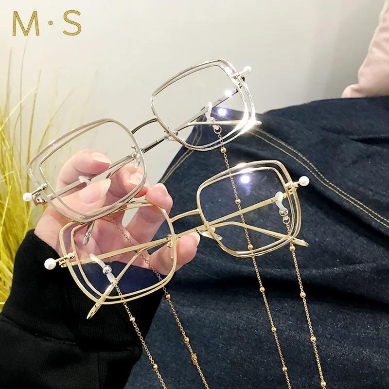 MS 2019 ретро модные очки со стеклянной оправой для женщин с очками близорукости