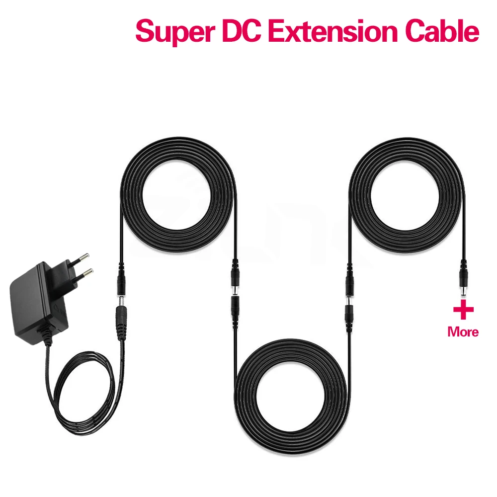 

10 Meters DC 12V Power 10M Extension Cable 5.5mmx2.1mm /20ft DC Plug For CCTV Camera 12 Volt Extension Cord