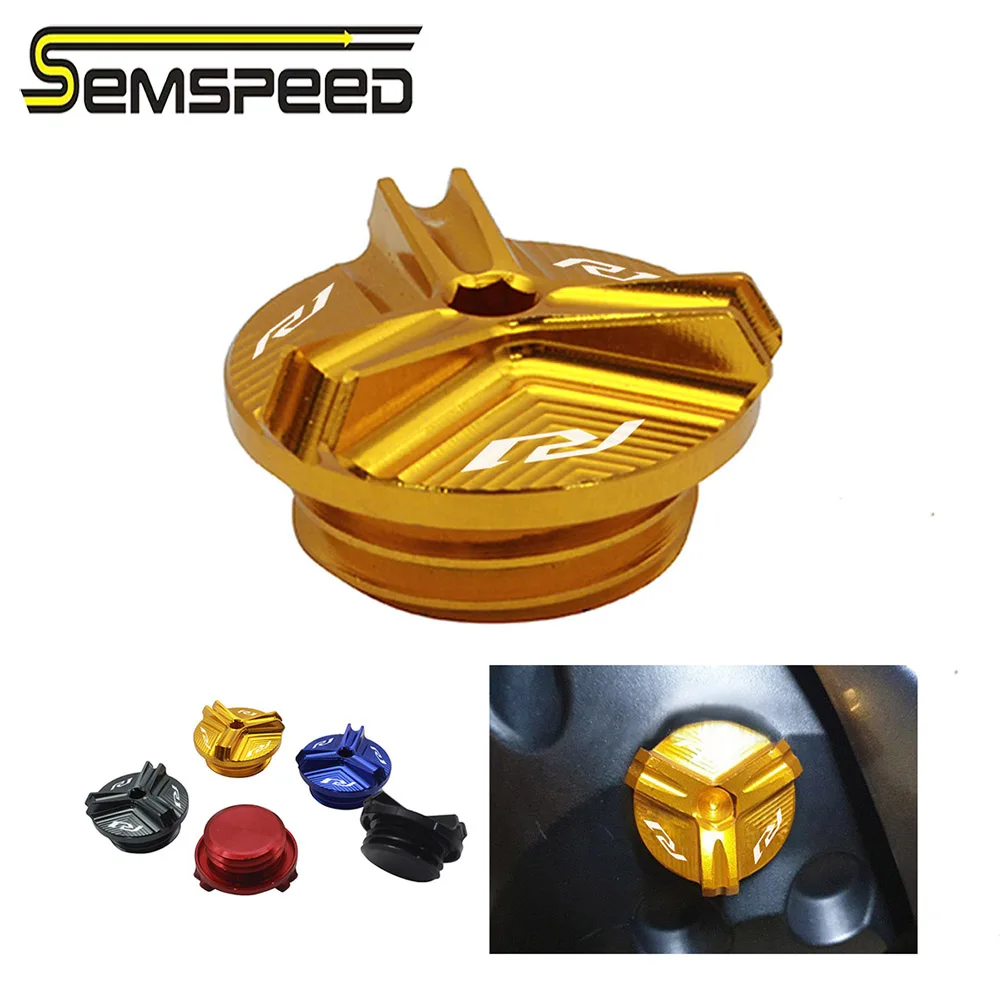 

SEMSPEED мотоцикл M27x3.0 CNC Алюминиевый Масляный наполнитель Крышка Штепсельной Вилки для Yamaha R1 YZF-R1 1998-2014 2015 2016 2017 2018 2019 2020