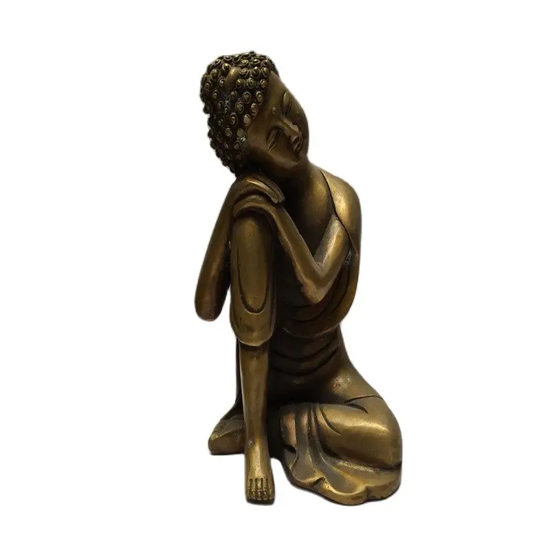 Античная бронзовая коллекция мышление Гуаньинь украшение для семейной гостиной