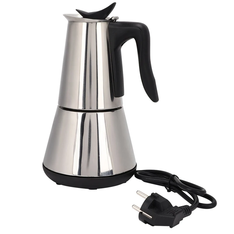 Moka Pot 6 Cups Percolator Coffee Pot Electric Stainless Ste