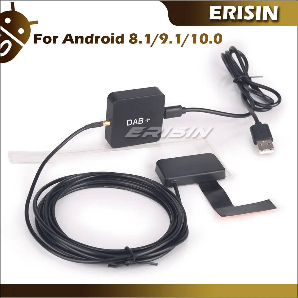 Erisin S354 усиленное цифровое радио DAB + коробка USB порт с антенной 3M для Android 8 1/9 0/10 0