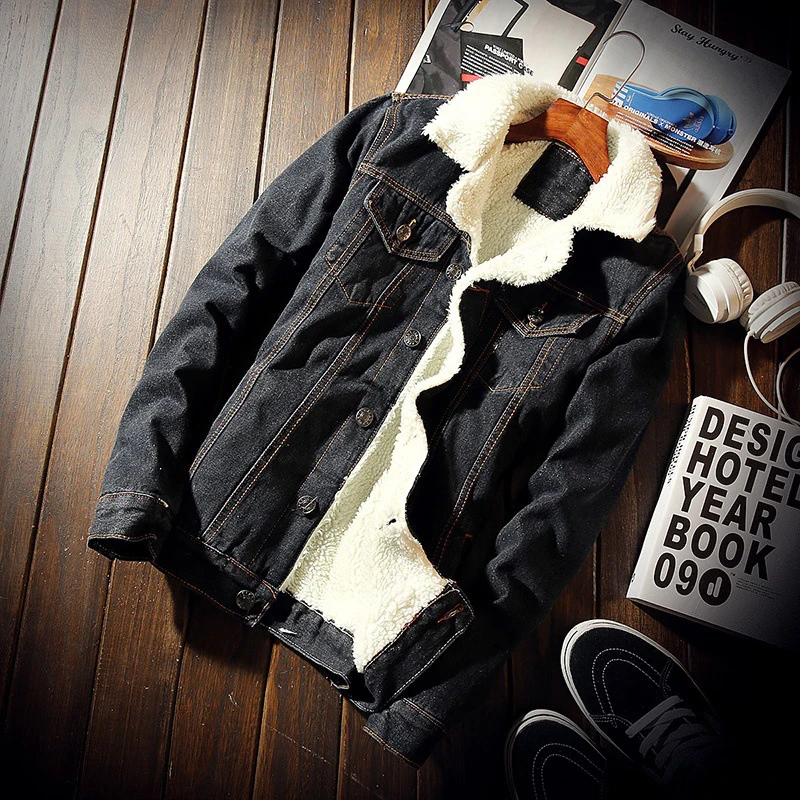 Winter Mens Denim Jackets Fashion Men Fleece Thick Warm Jeans Jacket Men Casual Slim Outwear Windbreaker Cowboy Coats S-6XL