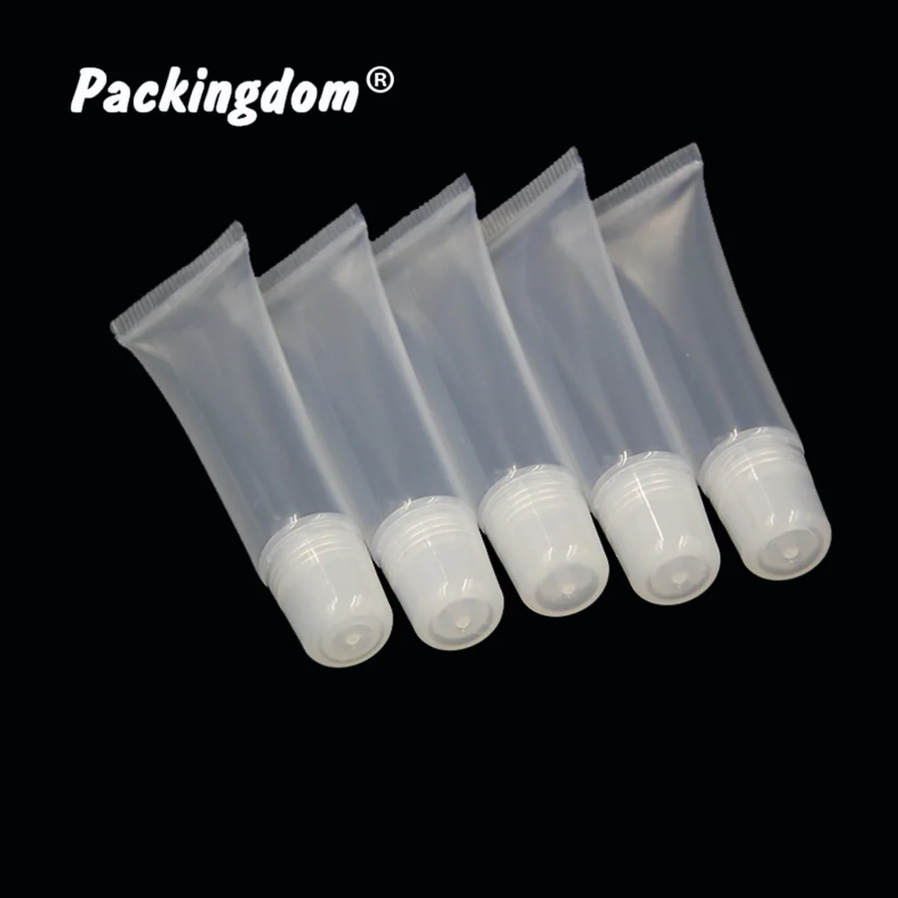 

100pcs Plastic Cosmetic Containers Empty Lip Gloss Tubes 12ml Clear Squeeze Packaging lipgloss Container Bottles Refillable Tube