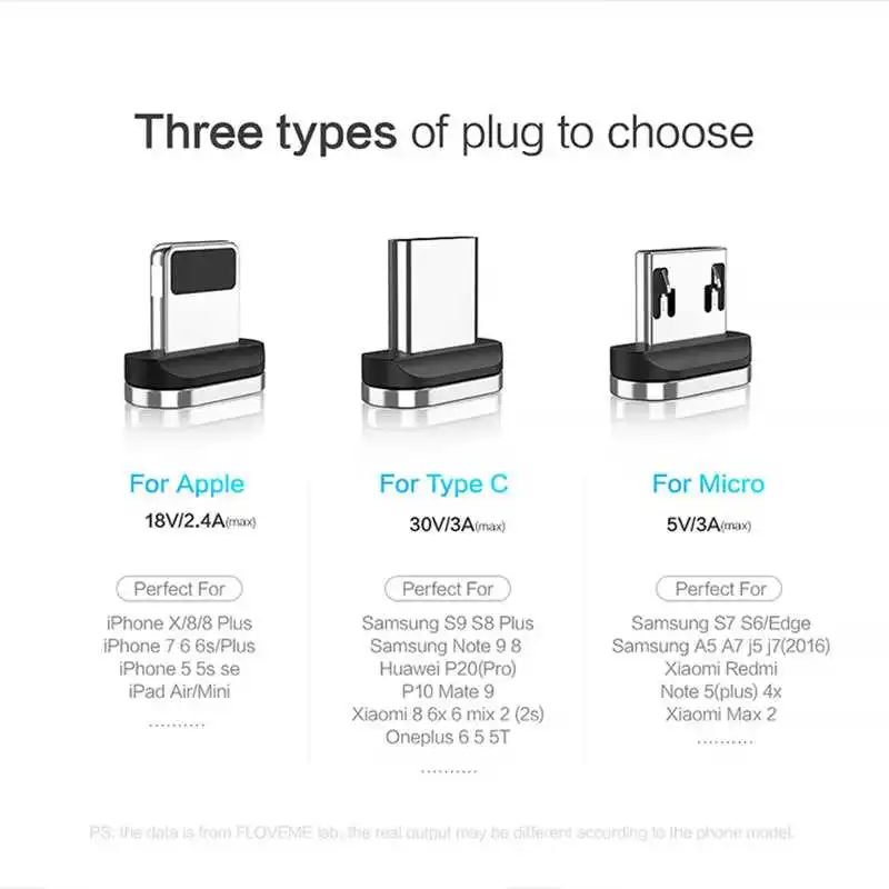 

Magnetic USB Cable Fast Charging Cable USB Type C Cable For iPhone Samsung Huawei Xiaomi Micro USB Lightning Magnetic Charger