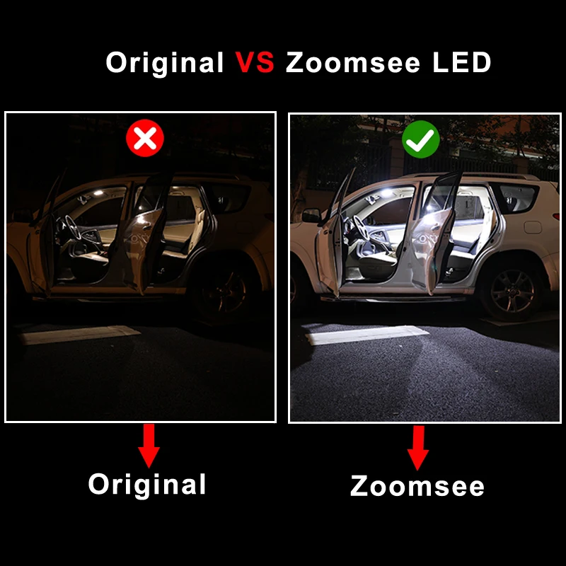 Zoomsee Interior LED Light Kit For Dacia Logan I II 1 2 MK1 MK2 2004-2016 2017 2018 2019 2020 2021 Canbus Car Bulb Indoor Dome cloudy headlights
