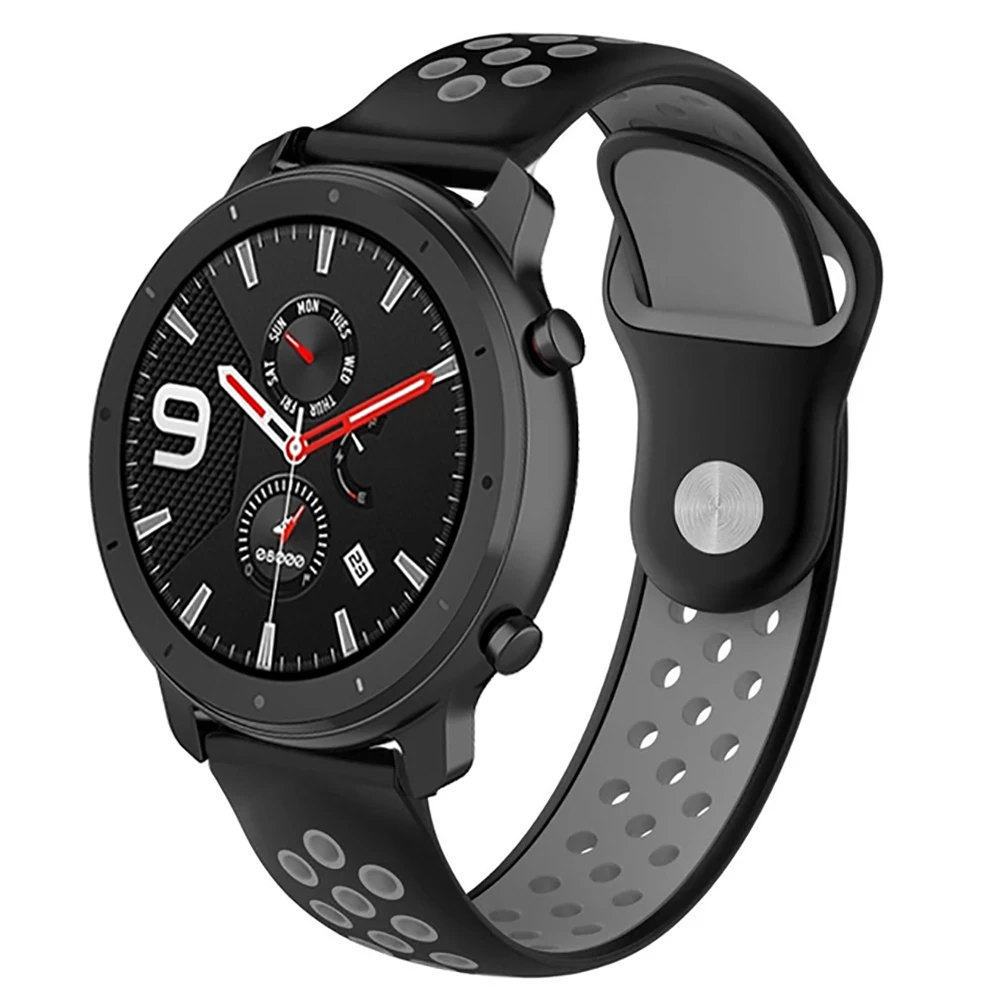 22MM Watchband Strap For Huami Amazfit GTR 47mm Breathable Sport Watch Silicone Soft Smart Bracelet 2 2S | Наручные часы