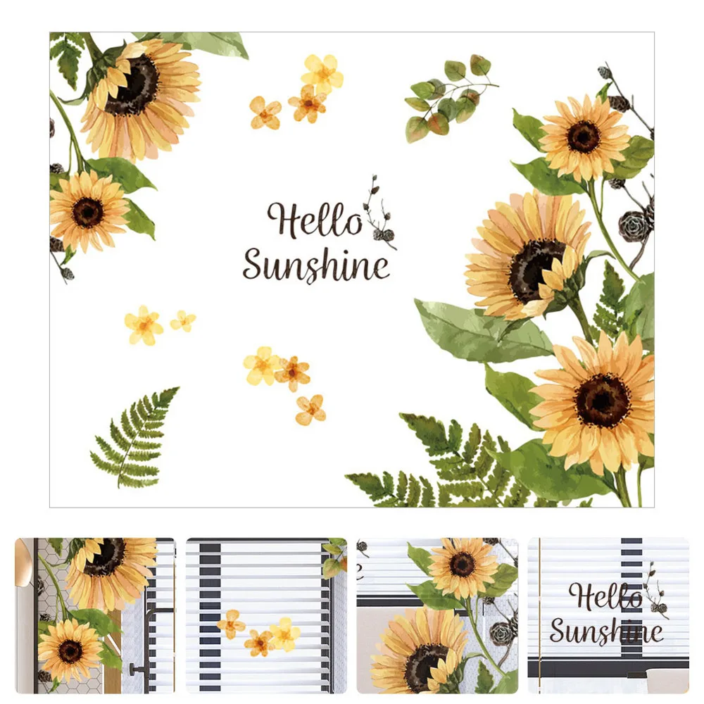 

1pc Summer Sunflower Wall Decor Decorative Wall Decal Sunflower Pattern Decal