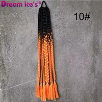 synthetic hair three braided ponytail with rubber string extensions pony tail hairpieces 100gpiece spice girls cosplay 20inch