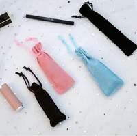 100pcslot 3 5x17 4 5x12 5x14 6x14cm double sides velvet drawstring pouches for pen lipstick bag gift bags custom logo