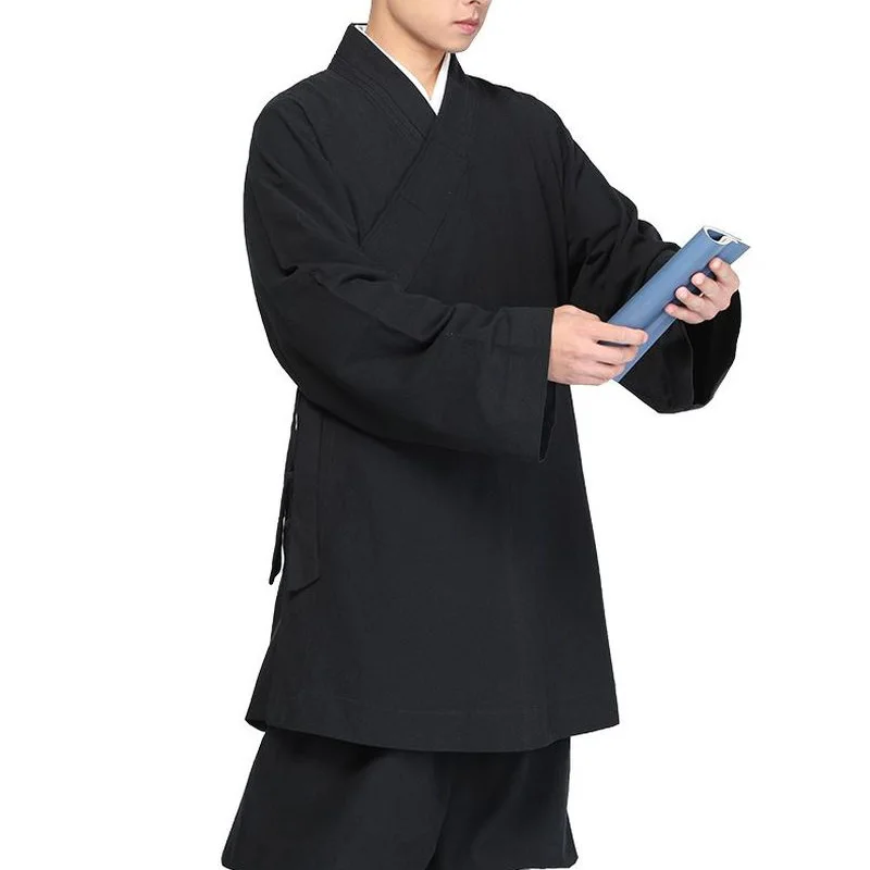 Унисекс высокое качество хлопок черный шаолин монах Лохан ARHAT костюмы буддийские