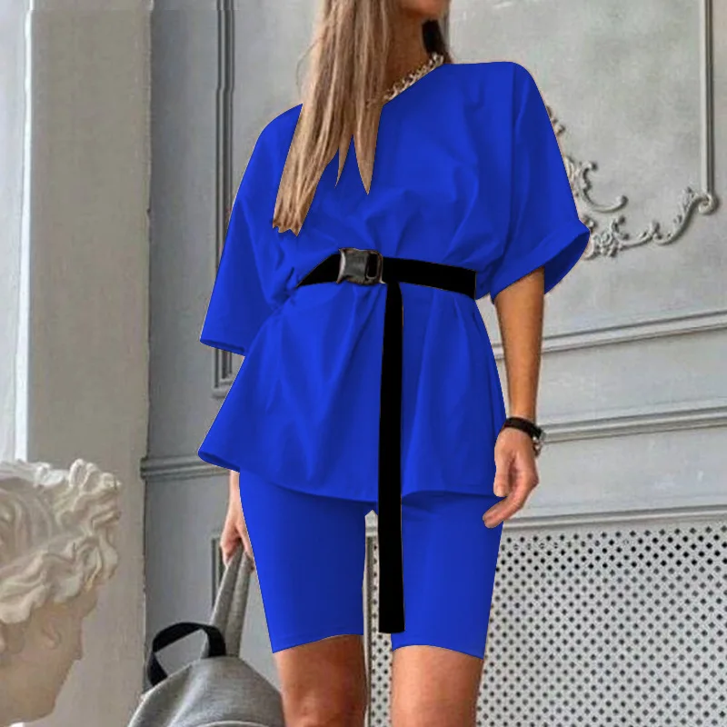 

Summer New Fashion Women Two Piece Outfits Casual Loose T Shirt Shorts Two Piece Set