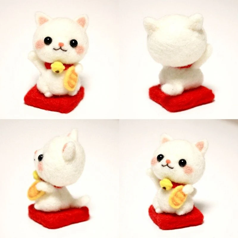 LMDZ 1 шт. игрушка в виде милой удачи кошки шерсти игл Войлочная набор шерстяных