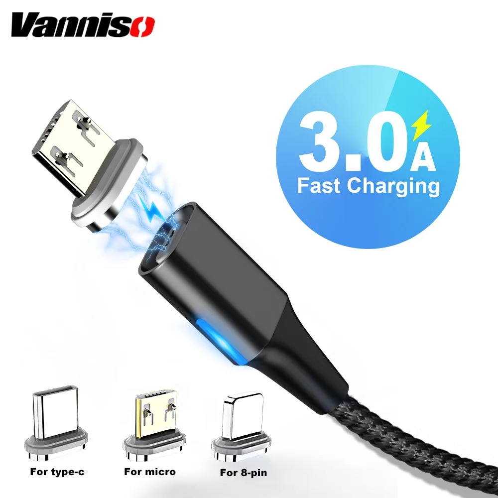 Магнитный USB кабель Vanniso 1 м 2 3 А для быстрой зарядки|Кабели мобильных телефонов| |